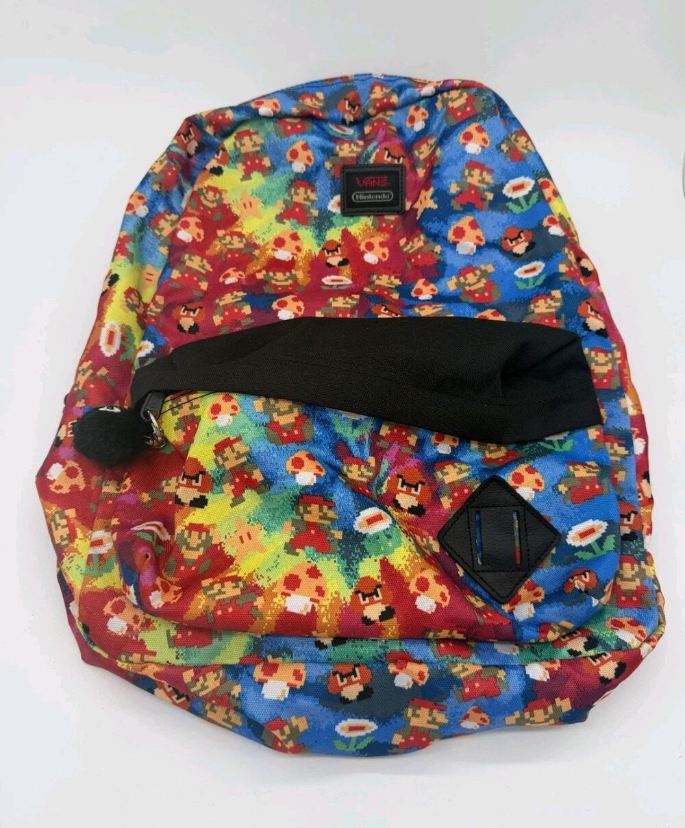 Vans x Nintendo Collaboration Super Mario Bros Backpack Old Skool 8-Bit Print